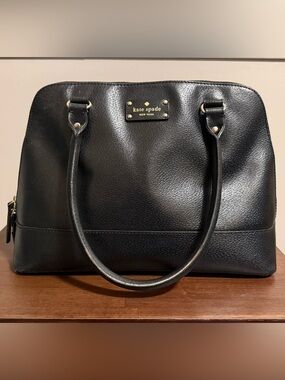 Kate Spade New York Black Leather Satchel Handbag